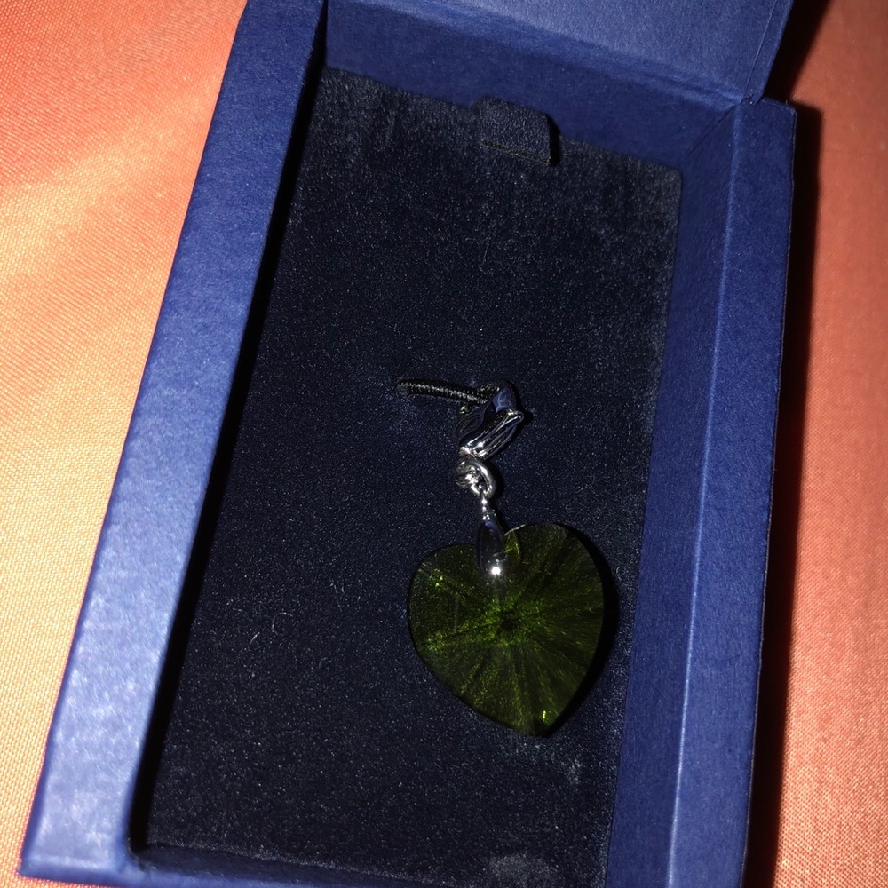 Swarovski Olive Heart Charm